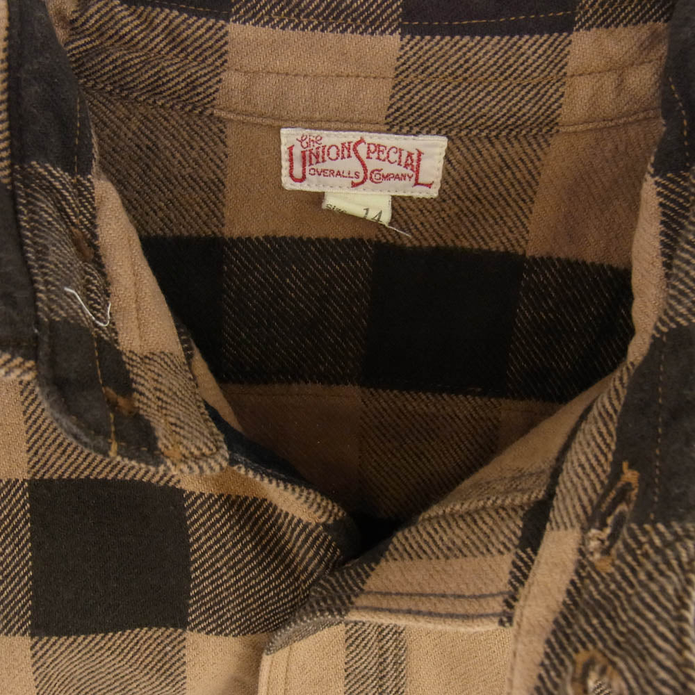 FREEWHEELERS フリーホイーラーズ バッファロー チェック スピードチューナー シャツ 長袖 ブラウン系 14【中古】