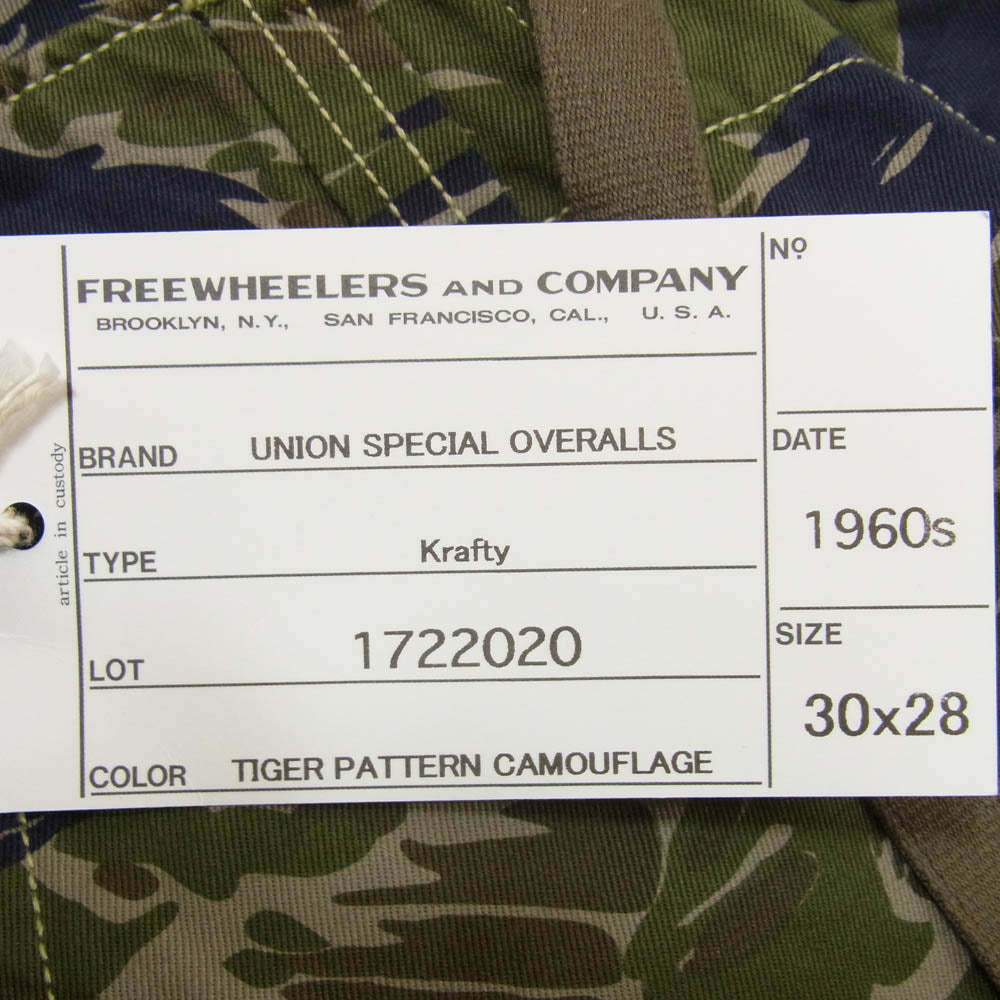 FREEWHEELERS フリーホイーラーズ 1722020 Vintage West Point Camouflage Print ミリタリー イージー パンツ カモフラージュ カーキ系 30 28【美品】【中古】