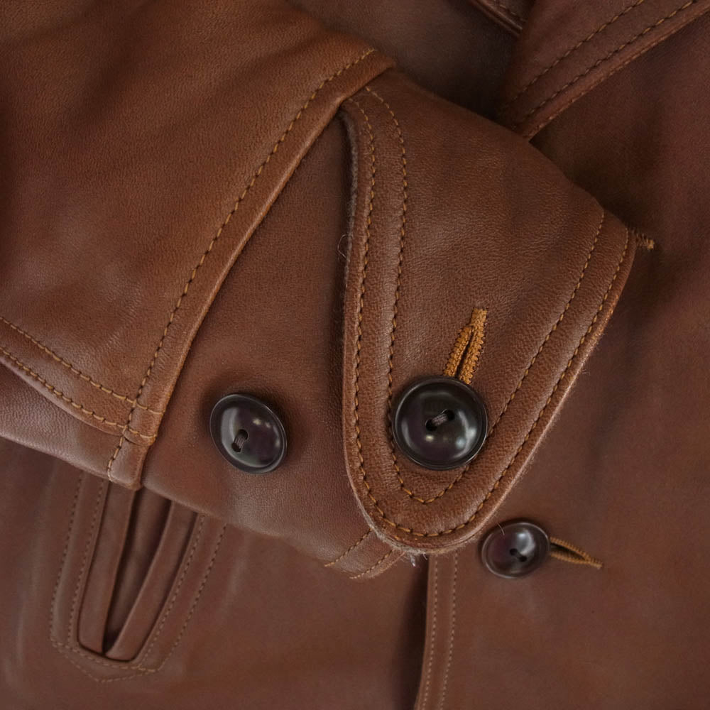 FREEWHEELERS フリーホイーラーズ SWITCHYARD COAT スイッチヤード コート レザー ジャケット ブラウン系 36【中古】