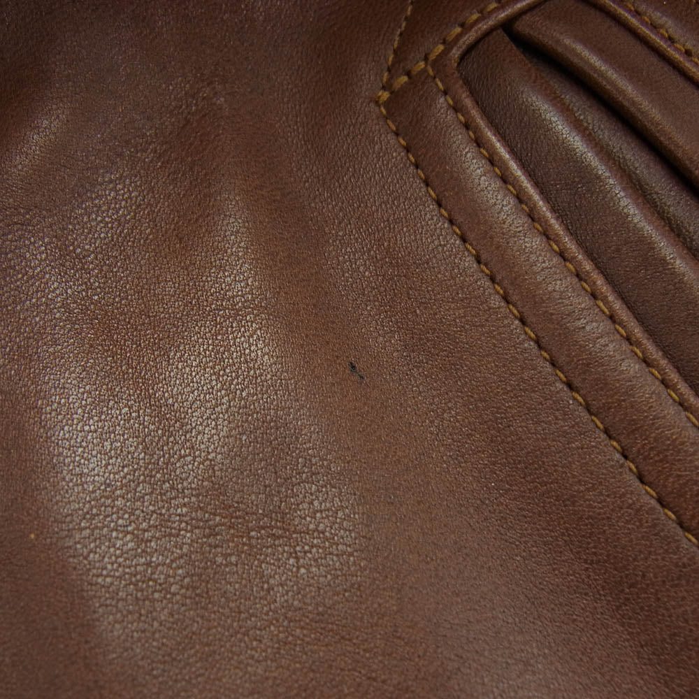 FREEWHEELERS フリーホイーラーズ SWITCHYARD COAT スイッチヤード コート レザー ジャケット ブラウン系 36【中古】