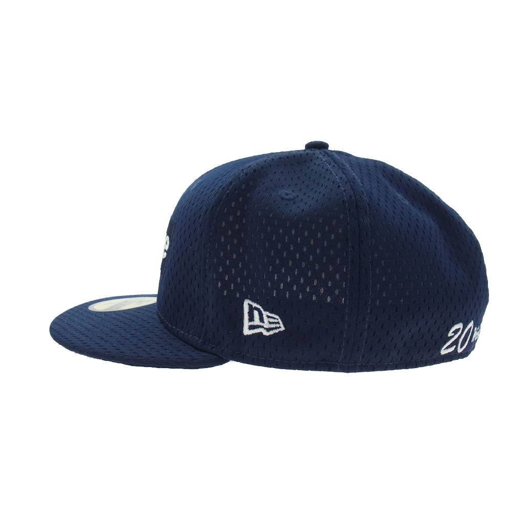 Supreme シュプリーム × NEW ERA ニューエラ Mesh Box Logo Cap メッシュ ボックス ロゴ キャップ ネイビー系 57.7cm【美品】【中古】