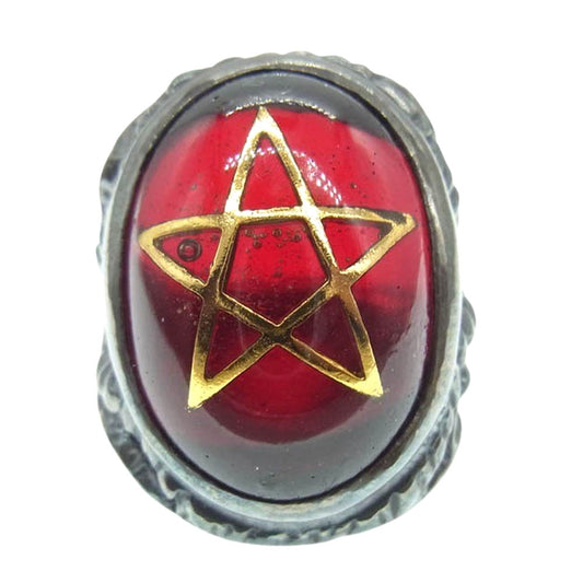 ALEX STREETER アレックスストリーター 東京限定カラー 初期 ラージスター 18金ゴールドスター仕様 リング裏アレックス氏サイン入 エンジェルハート リング レッド レッド系 シルバー系 13号【中古】