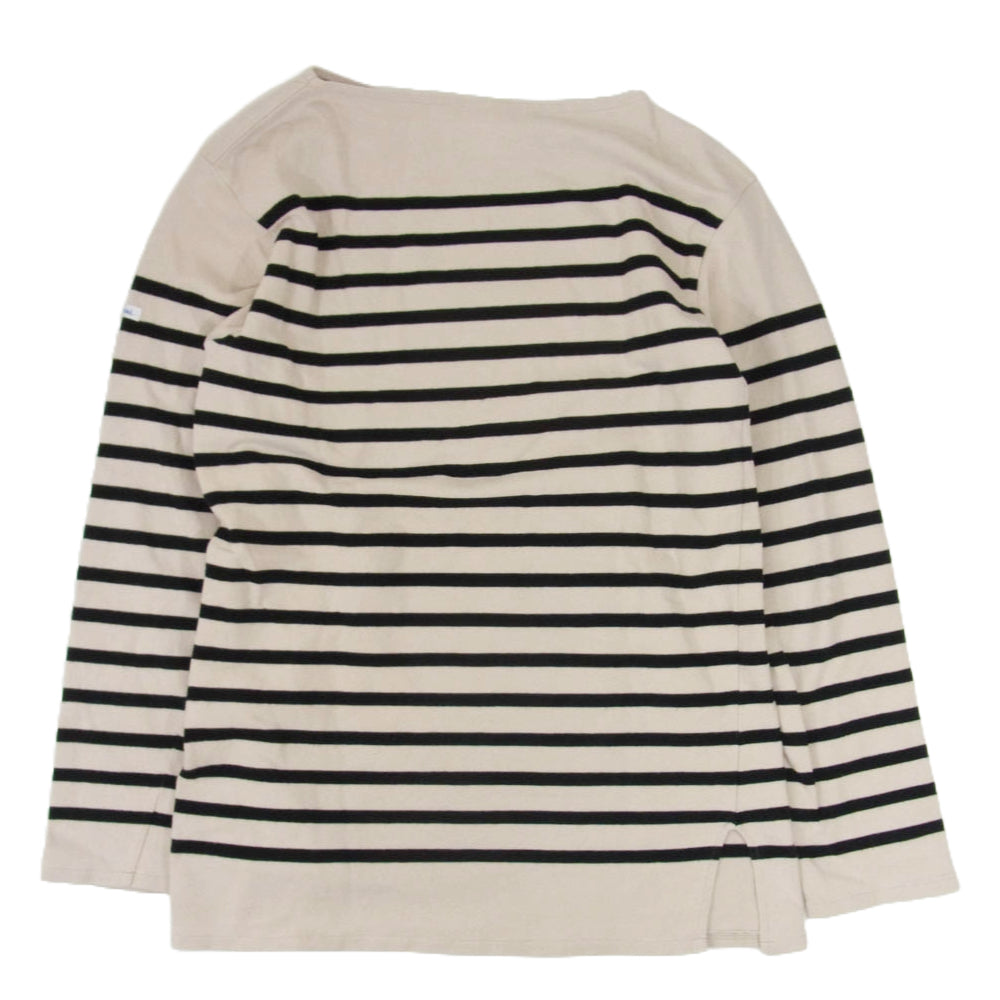 ORCIVAL オーシバル 2151739 ボーダー 長袖 Tシャツ カットソー バスクシャツ ベージュ ブラック系 サイズ表記無【中古】