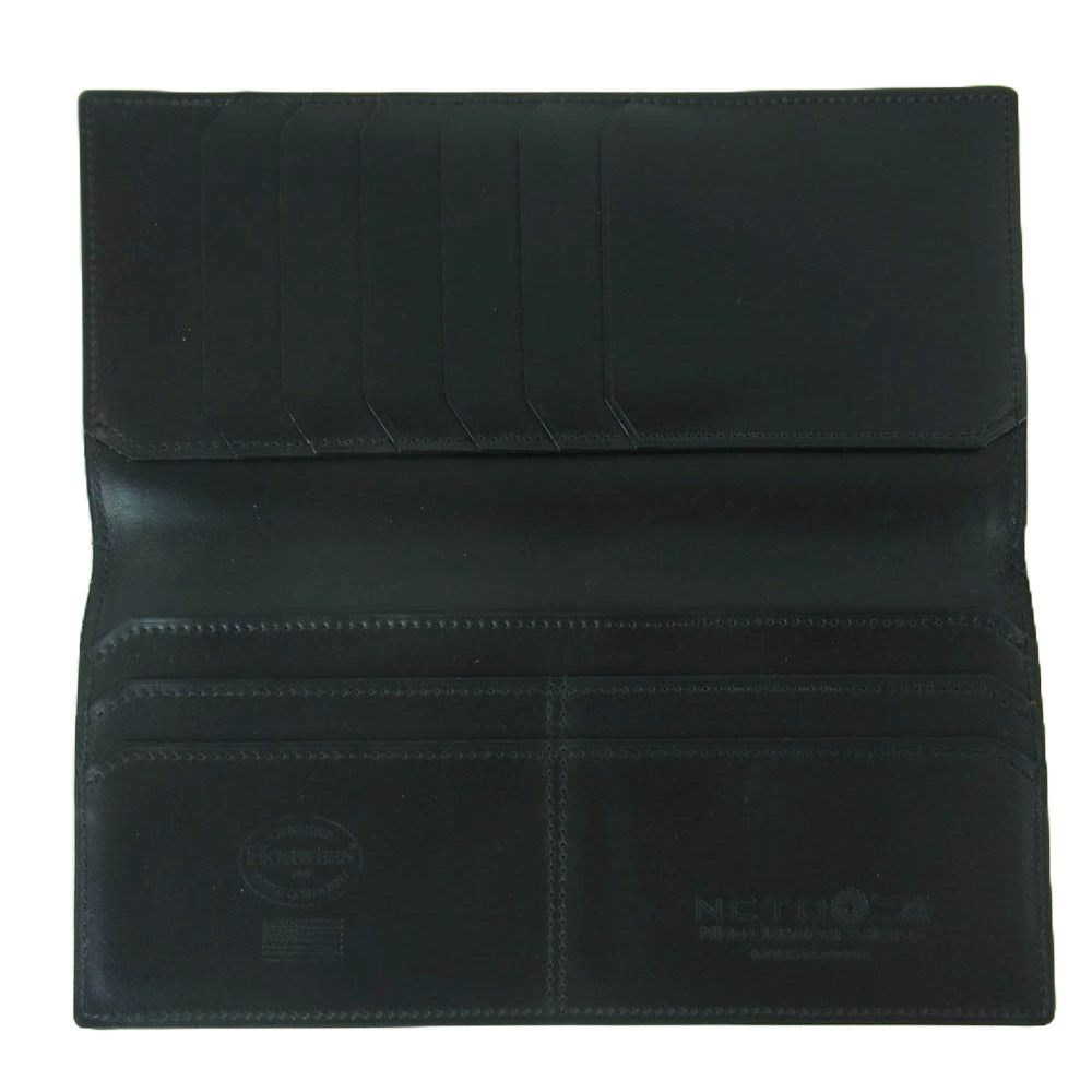 二宮五郎商店 シェルコードバン Shell Cordovan フルレザー ウォレット 長財布 ブラック系【中古】