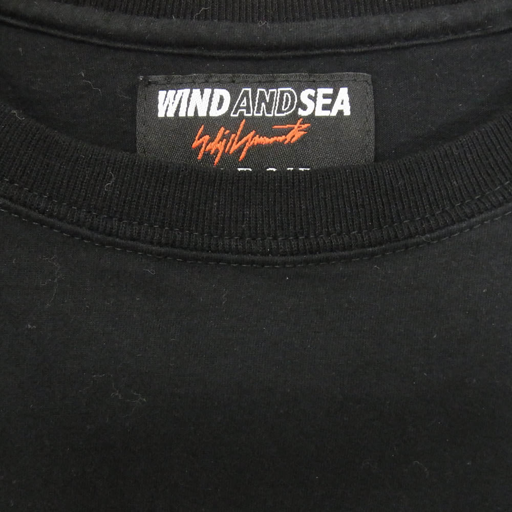 Yohji Yamamoto ヨウジヤマモト 22SS WILD SIDE ワイルドサイド WIND AND SEA  ウィンダンシー Signature-style logo Long Sleeve T-shirt シグネイチャー スタイル ロゴ ロング スリーブ Tシャツ ブラック系 3【中古】