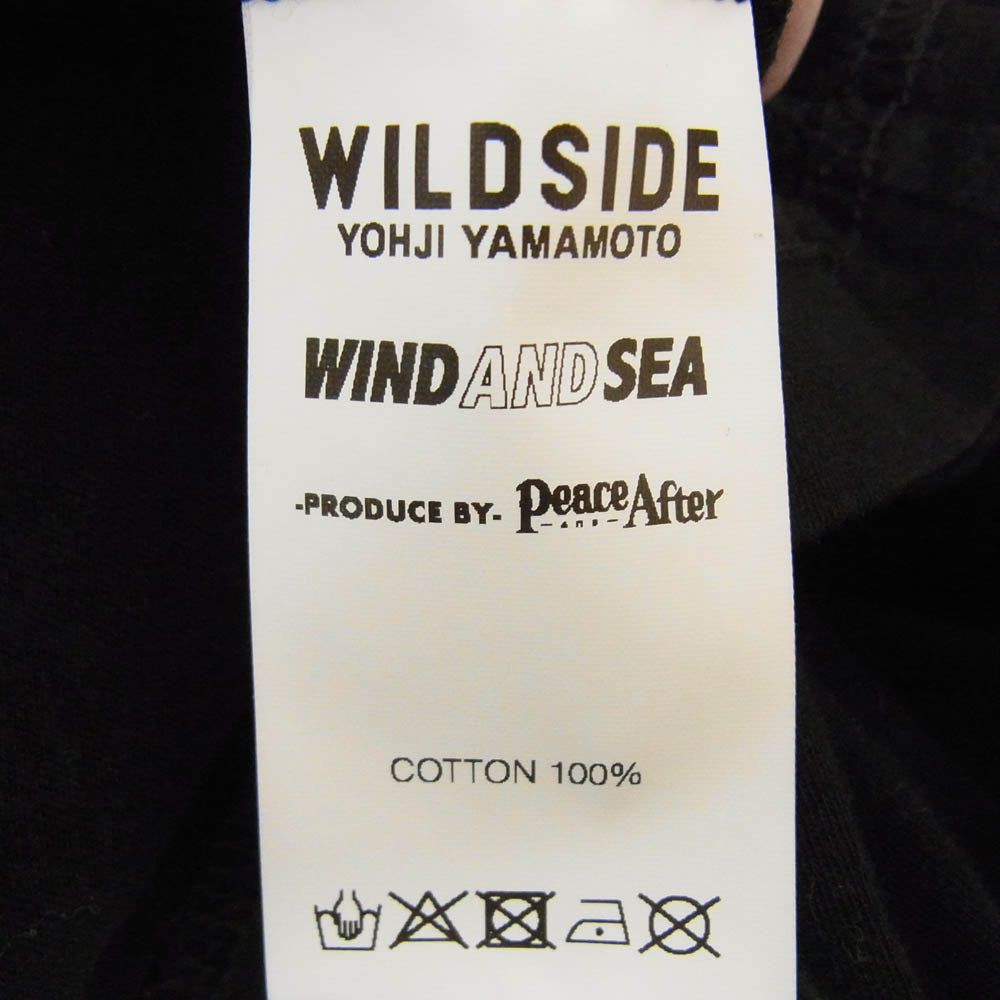 Yohji Yamamoto ヨウジヤマモト 22SS WILD SIDE ワイルドサイド WIND AND SEA  ウィンダンシー Signature-style logo Long Sleeve T-shirt シグネイチャー スタイル ロゴ ロング スリーブ Tシャツ ブラック系 3【中古】