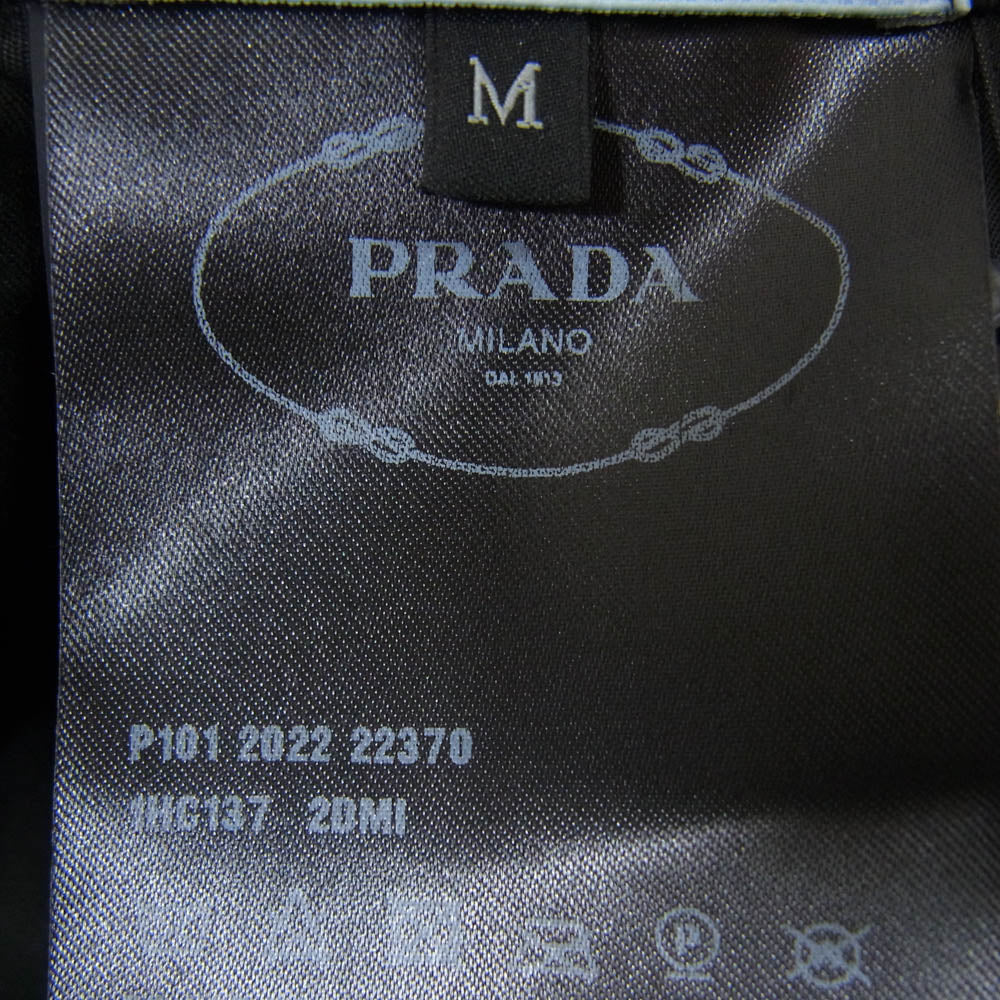 PRADA プラダ 1HC137 Re-Nylon 三角 ロゴプレート バケット ハット ブラック系 M【美品】【中古】
