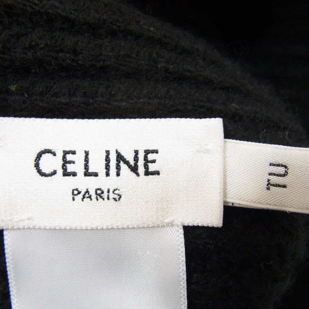 CELINE セリーヌ 2AA32384D シームレス カシミア トリオンフ ニット帽 キャップ ブラック系【美品】【中古】