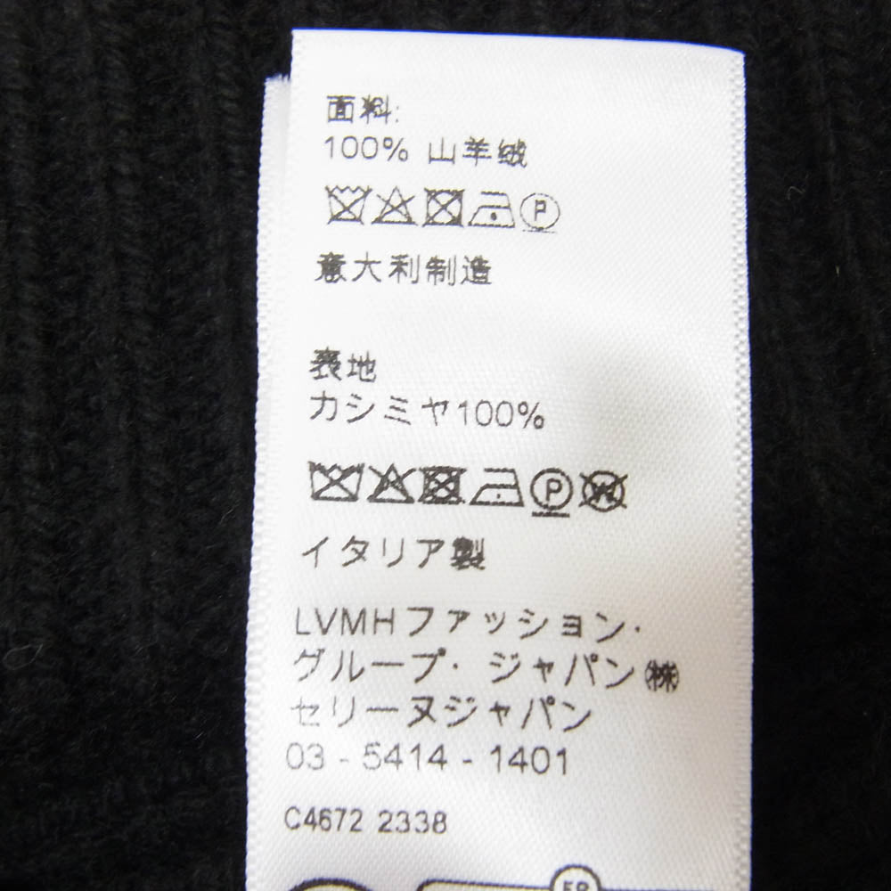 CELINE セリーヌ 2AA32384D シームレス カシミア トリオンフ ニット帽 キャップ ブラック系【美品】【中古】