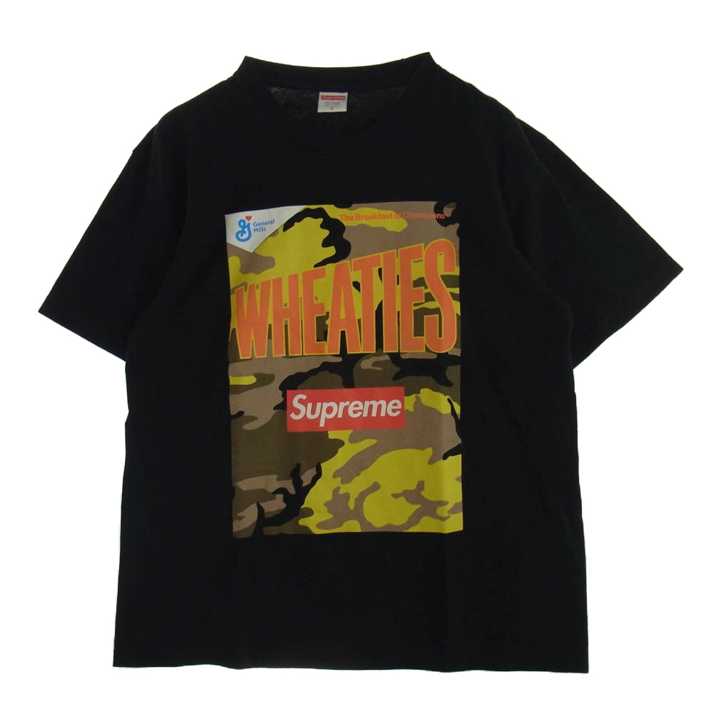 Supreme シュプリーム 21SS Wheaties S/S Tee ウィティーズ クルーネック ボックスロゴ 半袖 Tシャツ ブラック系 M ブラック系 M【中古】