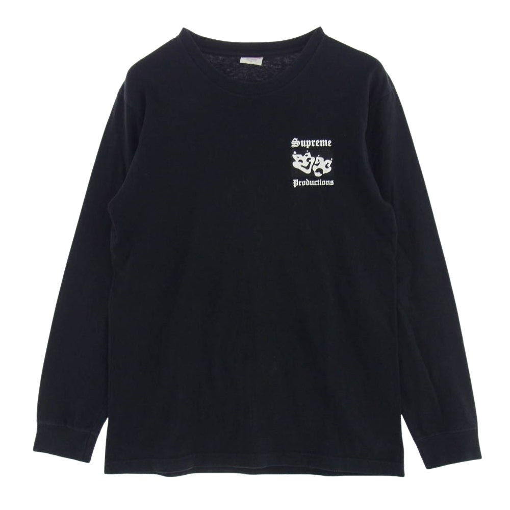 Supreme シュプリーム 16SS Productions L/S Tee プロダクション ロゴ クルーネック 長袖 Tシャツ ブラック系 M ブラック系 M【中古】