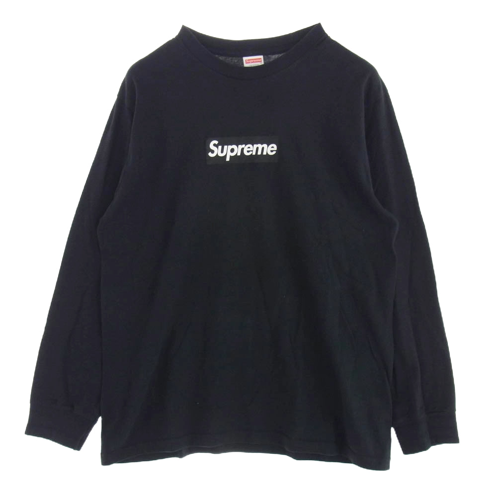 Supreme シュプリーム 20AW Box Logo L/S Tee Navy ボックス ロゴ クルーネック 長袖 Tシャツ ブラック系 M ブラック系 M【中古】