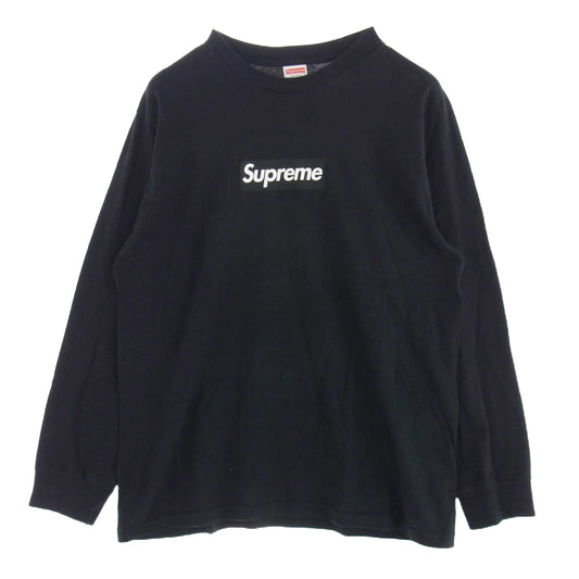 Supreme シュプリーム 20AW Box Logo L/S Tee Navy ボックス ロゴ クルーネック 長袖 Tシャツ ブラック系 M ブラック系 M【中古】