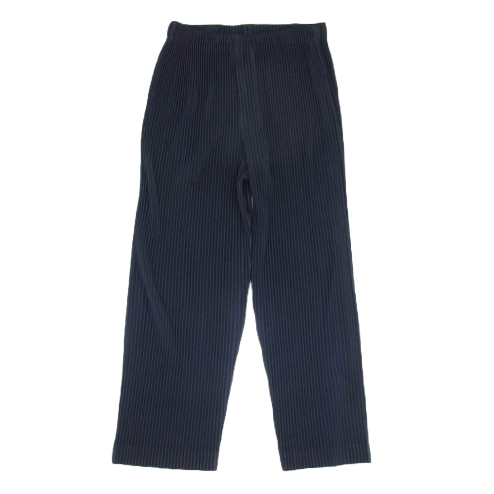 HOMME PLISSE ISSEY MIYAKE オム プリッセ イッセイミヤケ HP51JF104 TAILORED PLEATS PANTS プリーツ加工 テーラードプリーツ ストレートパンツ ネイビー系 2【中古】