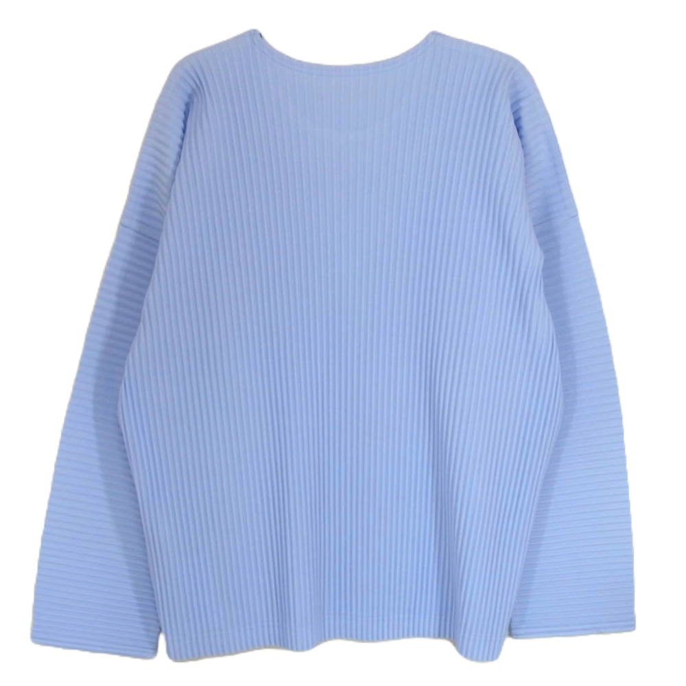 HOMME PLISSE ISSEY MIYAKE オム プリッセ イッセイミヤケ HP51JK102 MONTHLY COLOR JANUARY SKY BLUE プリーツ加工 マンスリーカラー スカイブルー 長袖 プルオーバ― カットソー Tシャツ ブルー系 3【美品】【中古】