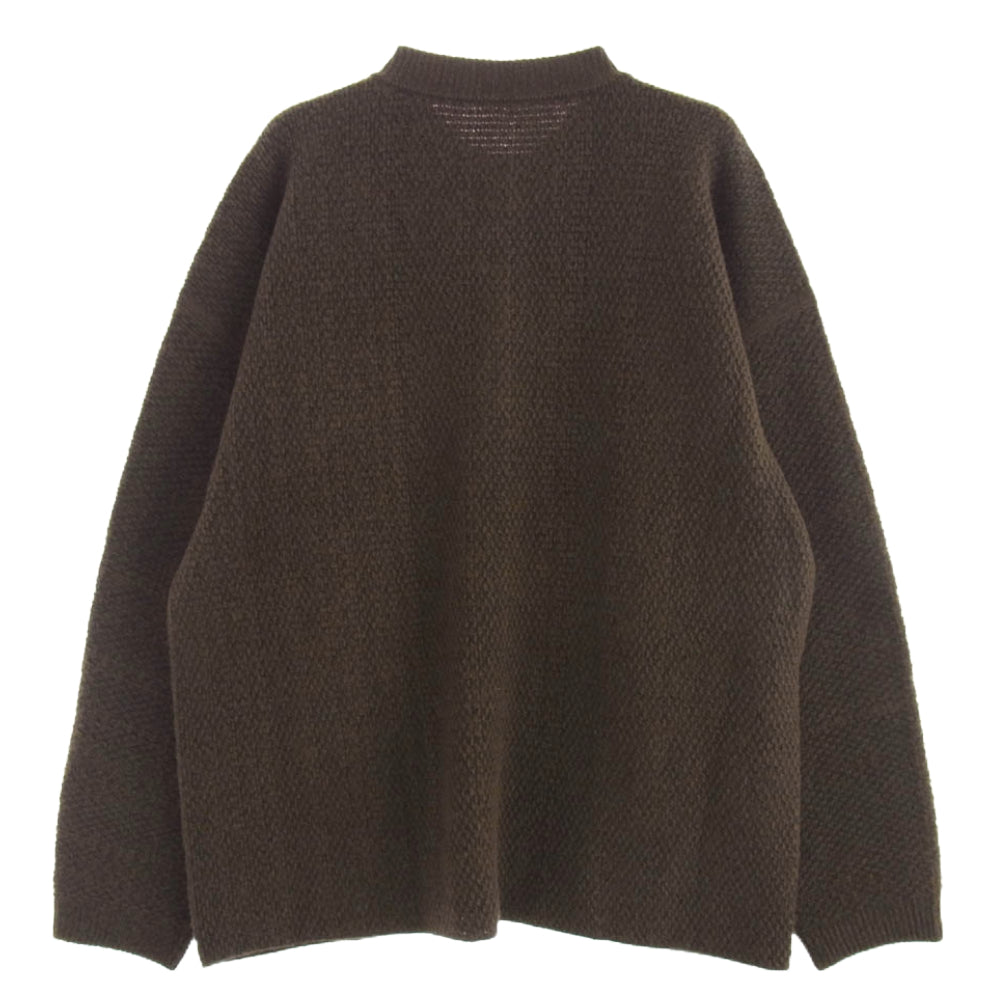 HOMME PLISSE ISSEY MIYAKE オム プリッセ イッセイミヤケ 24AW HP43KC220 RUSTIC KNIT ラスティックニット クルーネック カーディガン ブラウン系【美品】【中古】