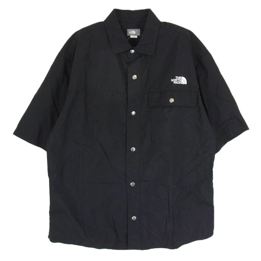 THE NORTH FACE ノースフェイス NR22331 S/S Nuptse Shirt ショートスリーブ 半袖 ヌプシシャツ ブラック系 M【中古】