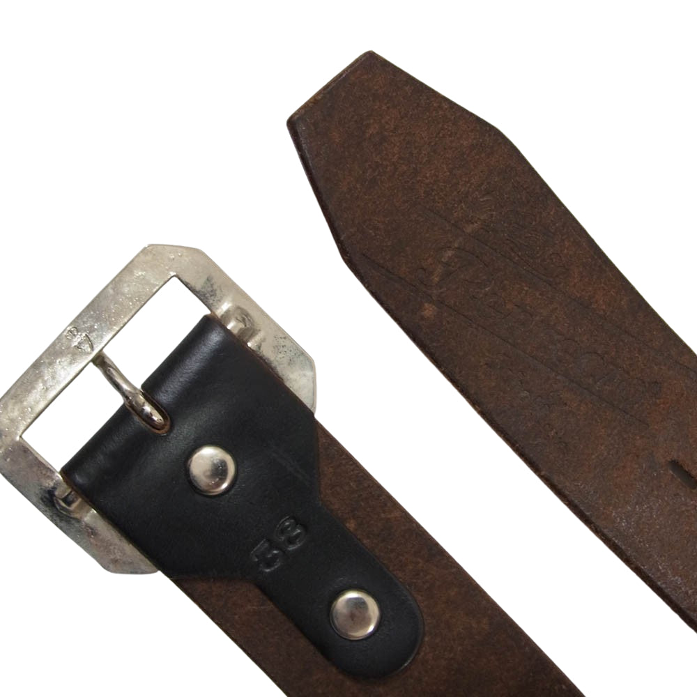 schott ショット USA ホーウィン社製 Perfect Belt  パーフェクト レザー ベルト ブラック系 38【中古】