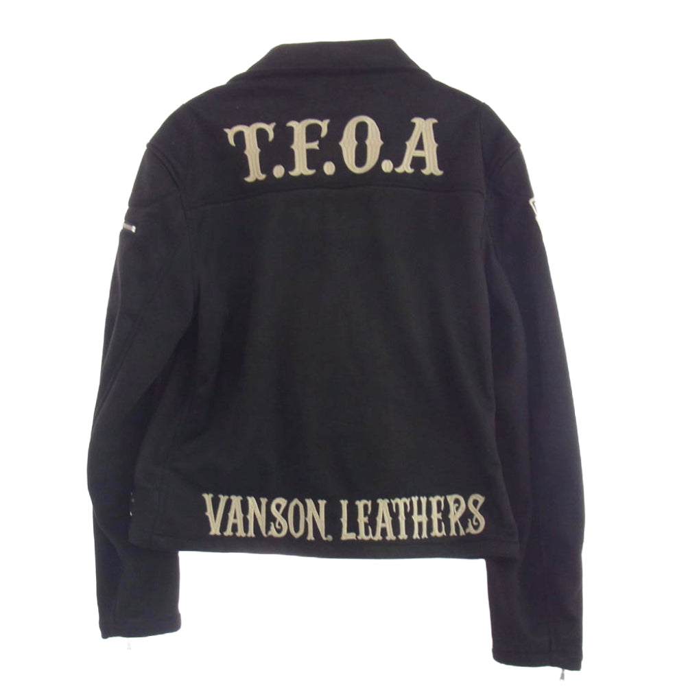 VANSON バンソン ボンディング ライダース ジャケット ブラック系 XL【中古】
