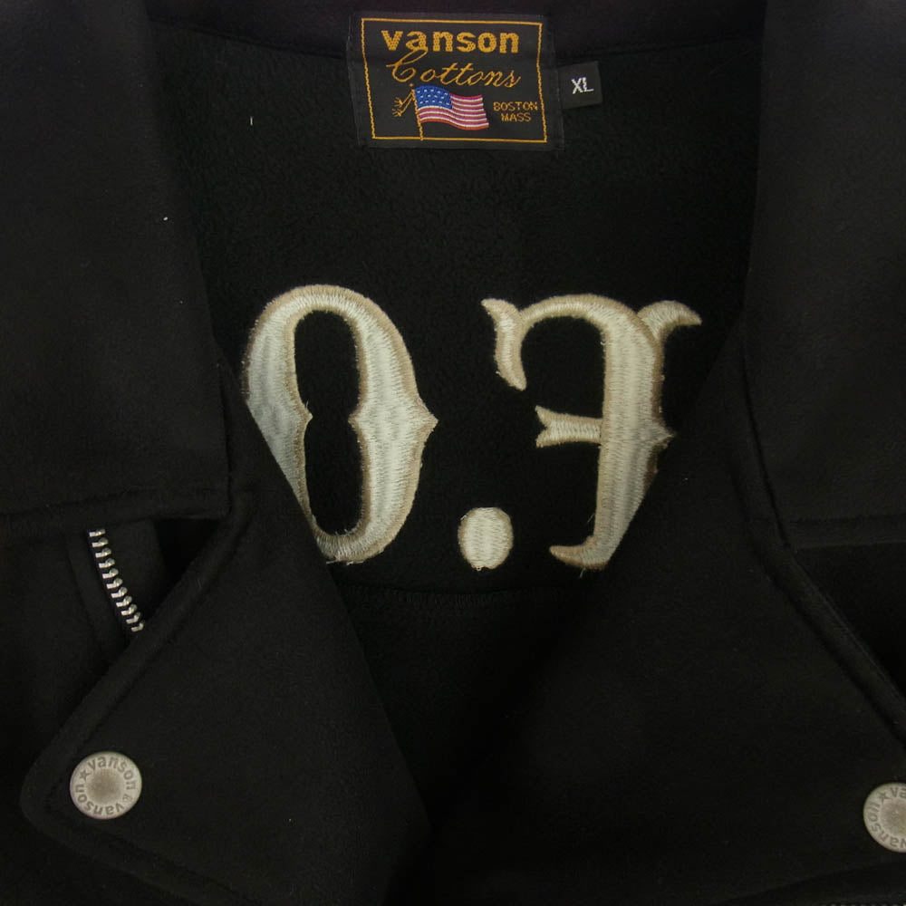 VANSON バンソン ボンディング ライダース ジャケット ブラック系 XL【中古】