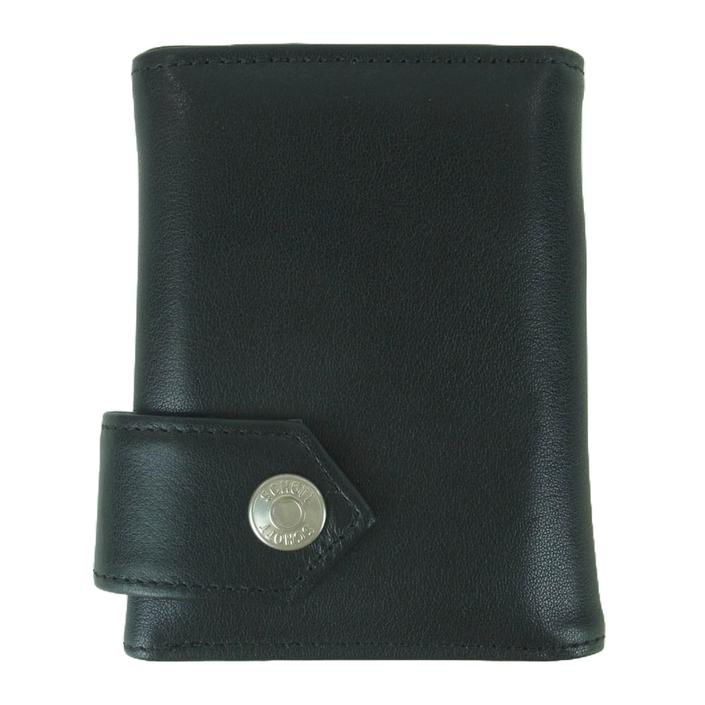schott ショット ONE STAR COW LEATHER ワンスター カウレザー ウォレット 三つ折り 財布 ブラック系【中古】