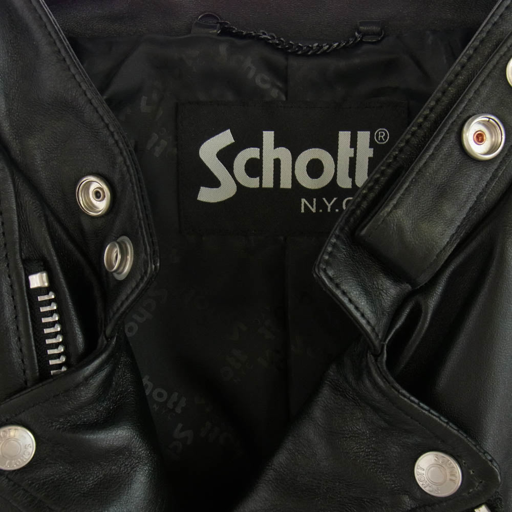 schott ショット 3101048 NEW DOUBLE BREST RIDERS ニュー ダブル ブレスト ライダース ジャケット ブラック系 XL【中古】