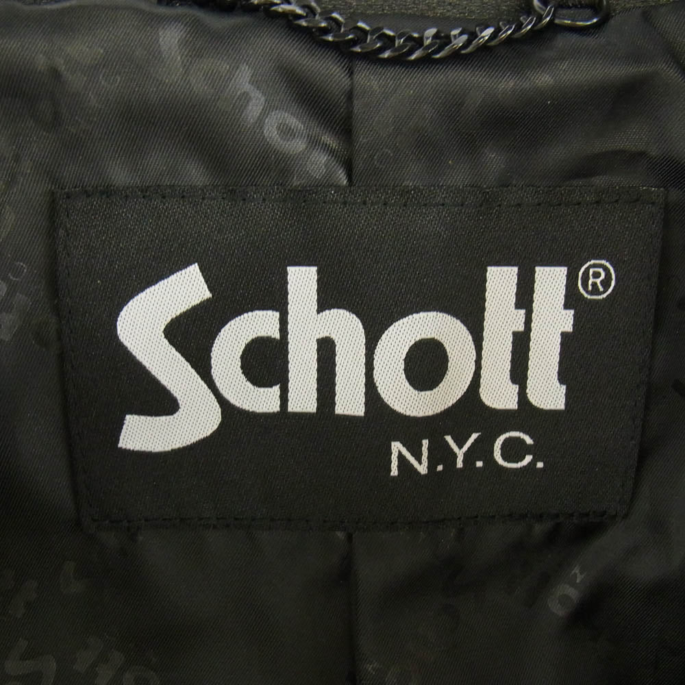 schott ショット 3101048 NEW DOUBLE BREST RIDERS ニュー ダブル ブレスト ライダース ジャケット ブラック系 XL【中古】