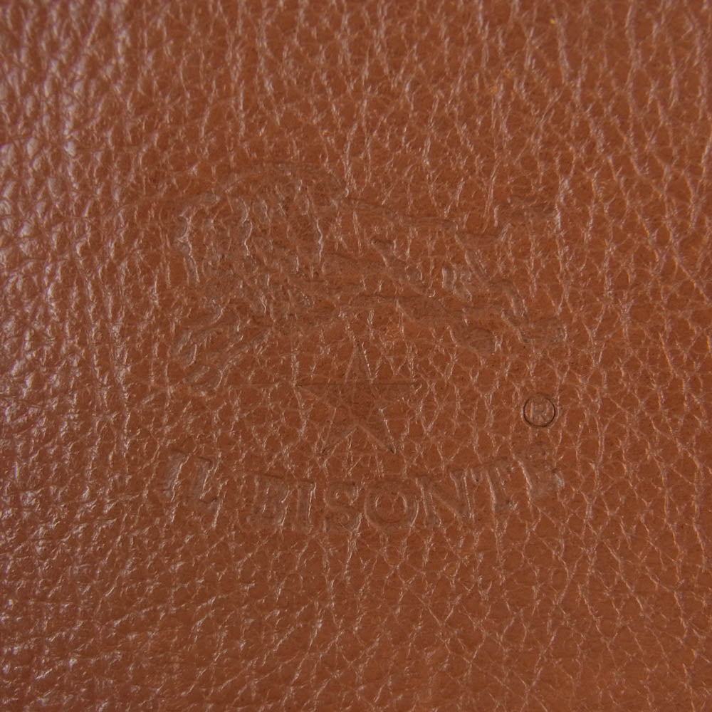 IL BISONTE イルビゾンテ 被せポシェット付き バイソン ロゴ型押し ショルダー バッグ ブラウン系 オレンジブラウン系【中古】