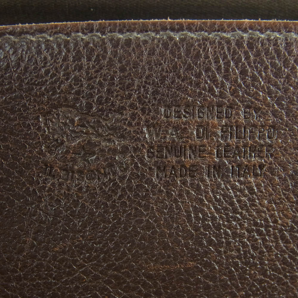 IL BISONTE イルビゾンテ バイソン ロゴ型押し ポシェット ショルダー バッグ ダークブラウン系【中古】