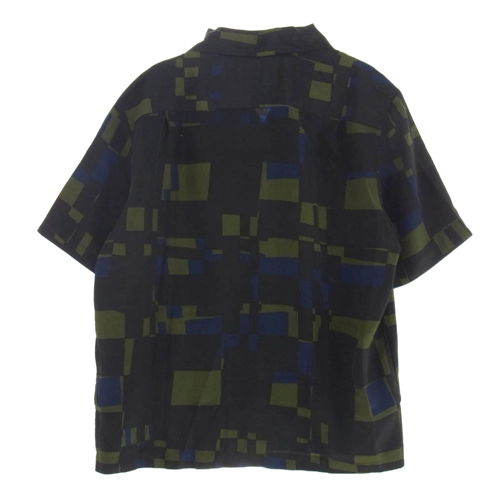 FRED PERRY フレッドペリー M4605 Print Short Sleeves オープンカラー 総柄 半袖シャツ マルチカラー系 ネイビー系 L【美品】【中古】