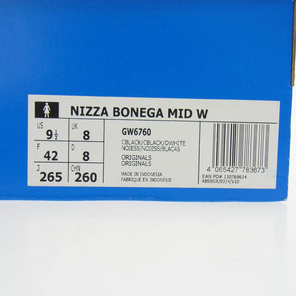 adidas アディダス GW6760 NIZZA BONEGA MID ニッツァ ボネガ ミッド スニーカー ブラック系 ホワイト系 26.5cm【中古】