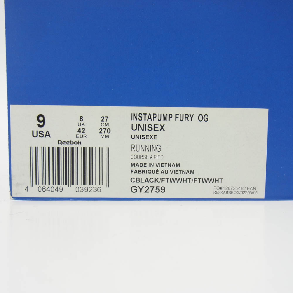 Reebok リーボック GY2759-270 LQC70 INSTAPUMP FURY OG インスタポンプフューリー スニーカー ブラック系 グレー系 27cm【中古】