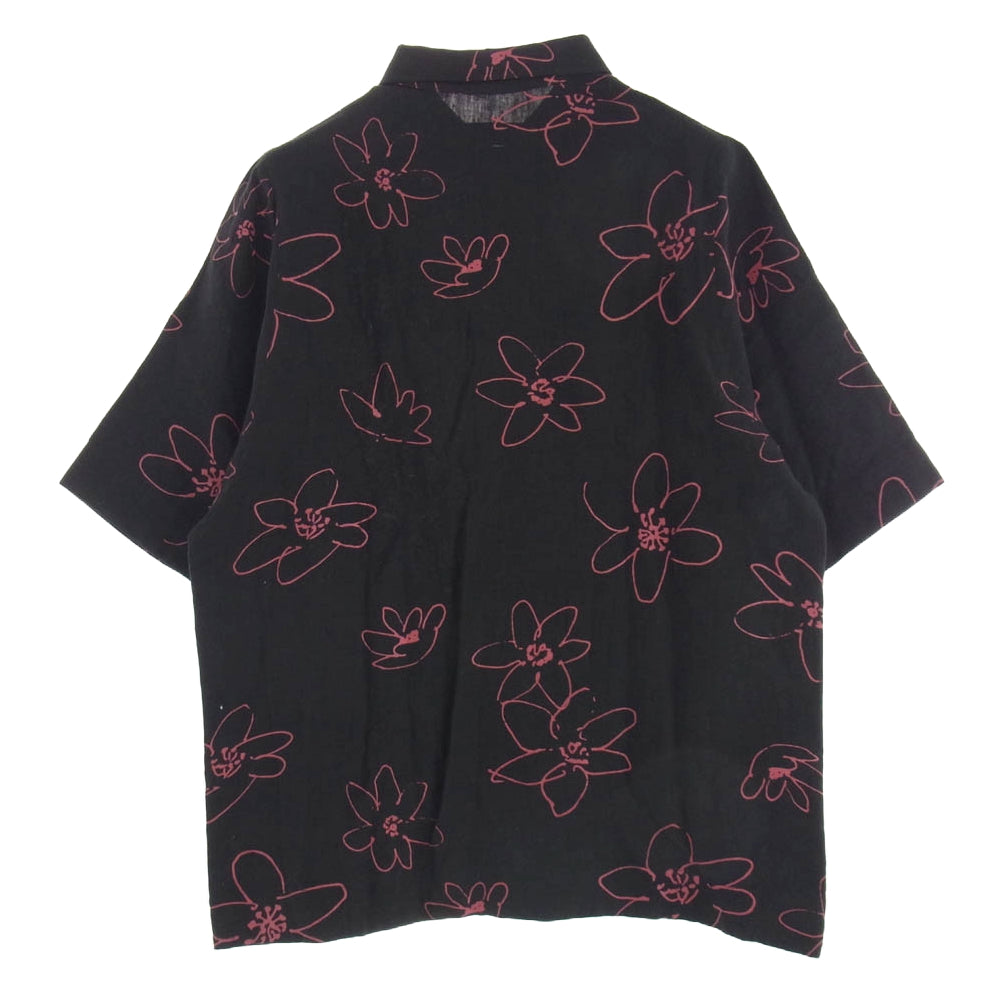 エーエフアーティファクト ag-9002-2 Flower Half Sleeve Shirts フラワー ハーフ スリーブ 半袖 シャツ ブラック系 2【中古】