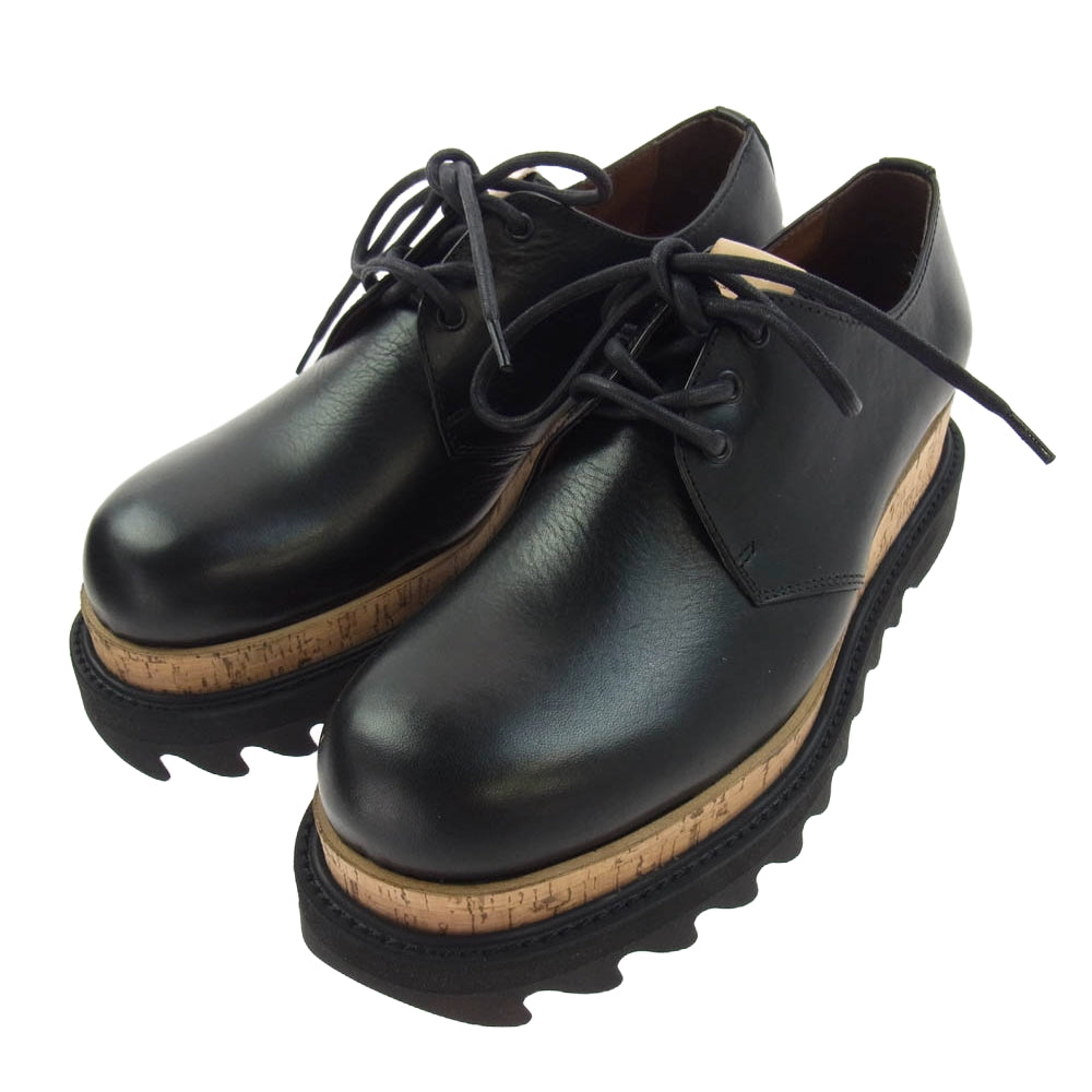 glamb グラム GB0420-AC09 Shark sole 3 hole shoes シャークソール スリーホール スムースレザー シューズ ブーツ ブラック系 1(25.5cm)【中古】