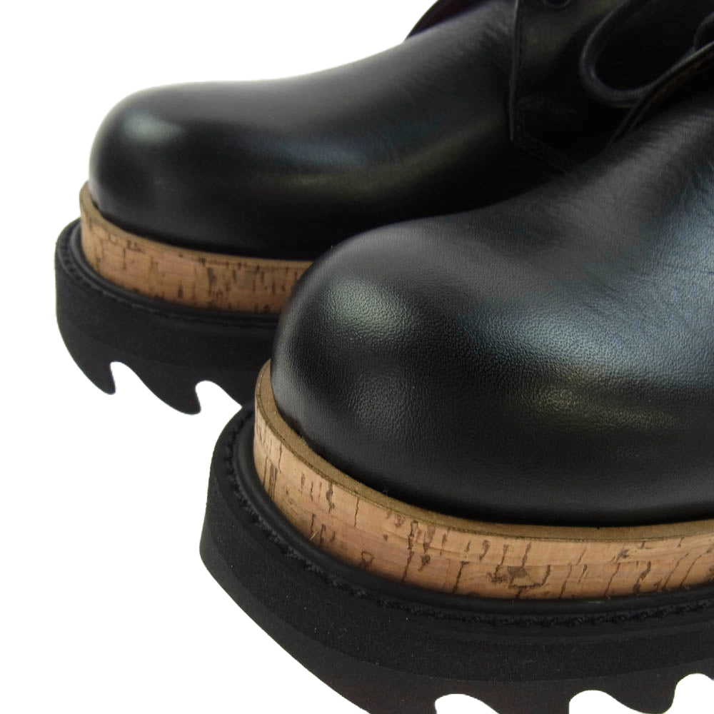 glamb グラム GB0420-AC09 Shark sole 3 hole shoes シャークソール スリーホール スムースレザー シューズ ブーツ ブラック系 1(25.5cm)【中古】