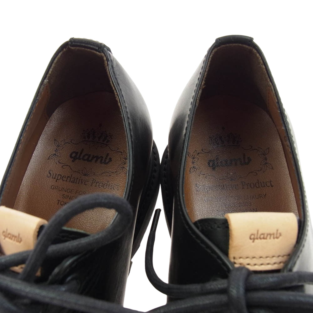 glamb グラム GB0420-AC09 Shark sole 3 hole shoes シャークソール スリーホール スムースレザー シューズ ブーツ ブラック系 1(25.5cm)【中古】