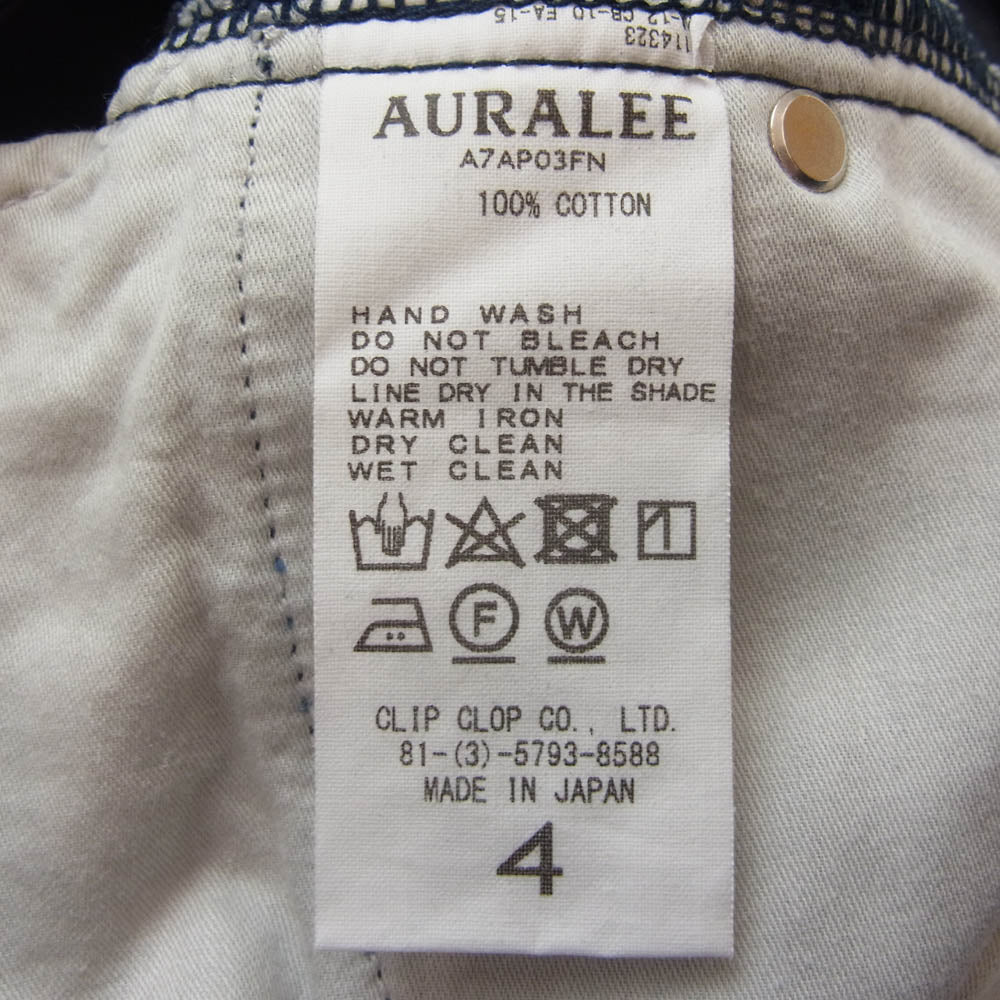 AURALEE オーラリー A7AP03FN WASHED CORDUROY 5P PANTS  ウォッシュド コーデュロイ 5ポケット パンツ ネイビー系 4【中古】