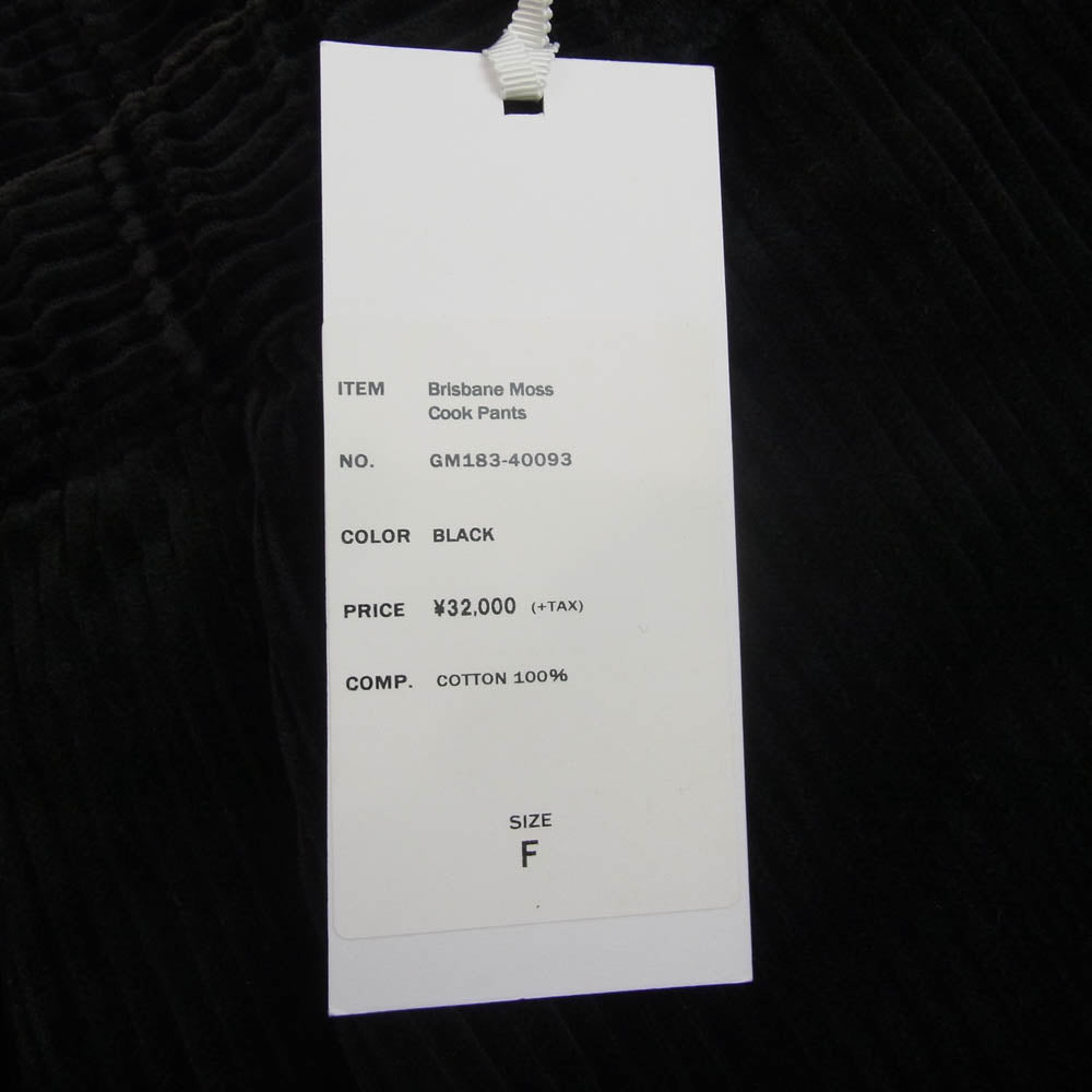 GRAPHPAPER グラフペーパー 18AW GM183-40093 Brisbane Moss Cook Pants ブリスベン モスクック コーデュロイ パンツ ブラック系 F【中古】