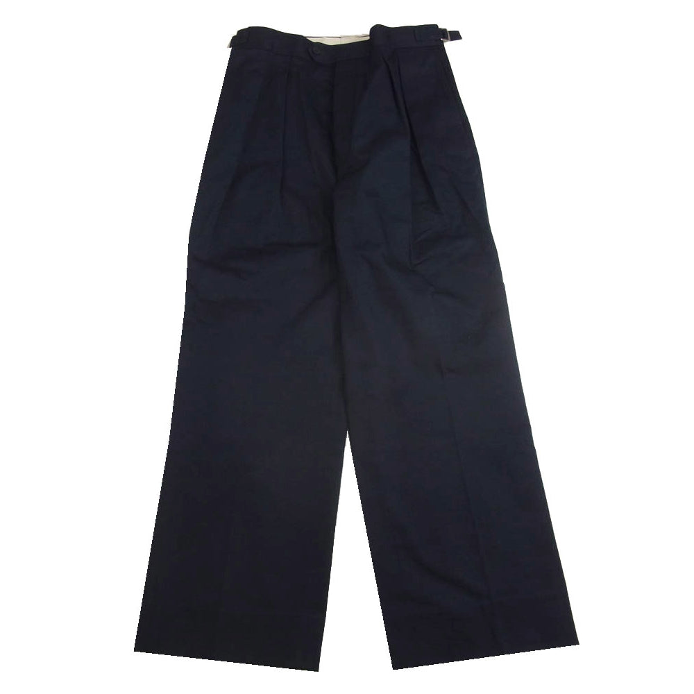 ニート 23-01CCW-T タック トラウザーズ パンツ ネイビー系 46【中古】