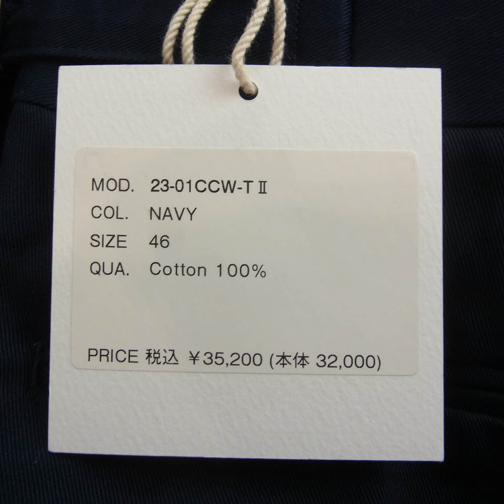 ニート 23-01CCW-T タック トラウザーズ パンツ ネイビー系 46【中古】
