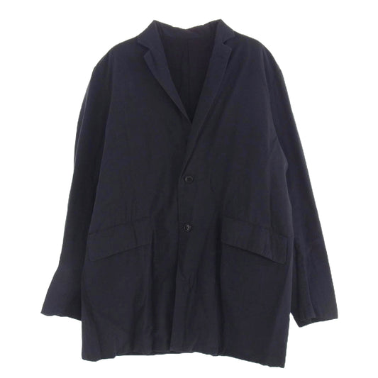 COMOLI コモリ 16AW J03-04001 製品染 中綿 ストライプ チェスター コート ジャケット ネイビー系 2【中古】