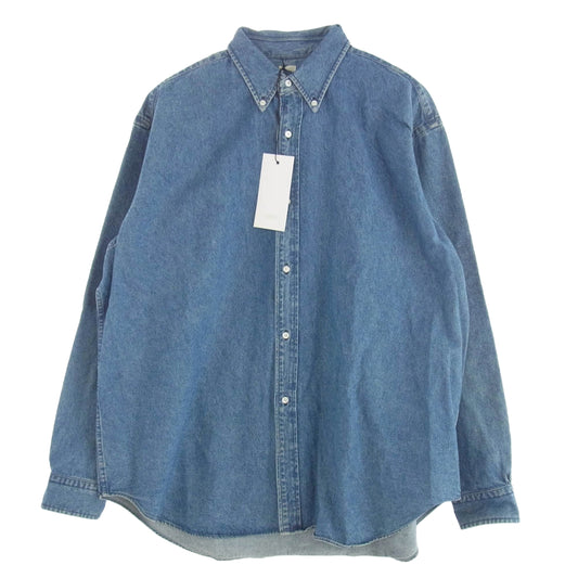 A.PRESSE アプレッセ 22SS 22SAP-02-03H BD Denim Shirt ボタンダウン デニム 長袖 シャツ インディゴブルー系 2【中古】