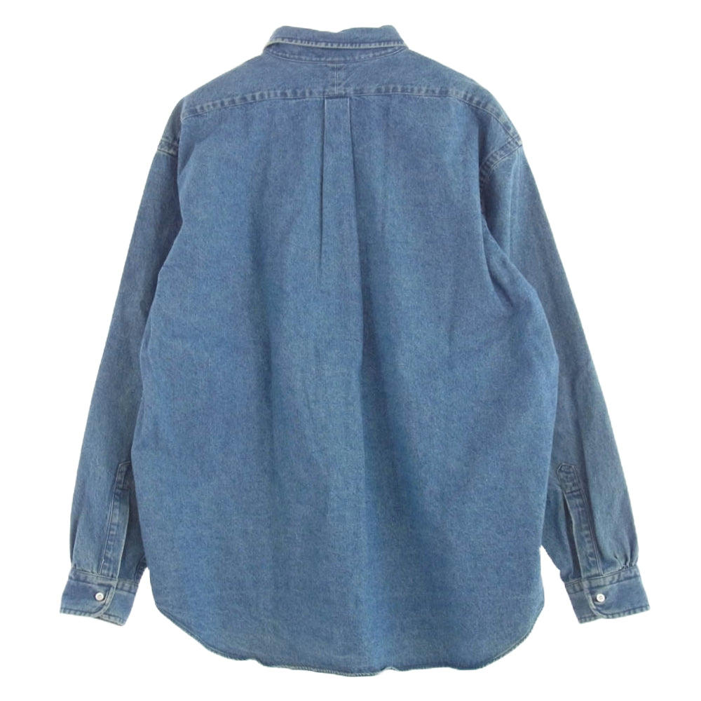 A.PRESSE アプレッセ 22SS 22SAP-02-03H BD Denim Shirt ボタンダウン デニム 長袖 シャツ インディゴブルー系 2【中古】