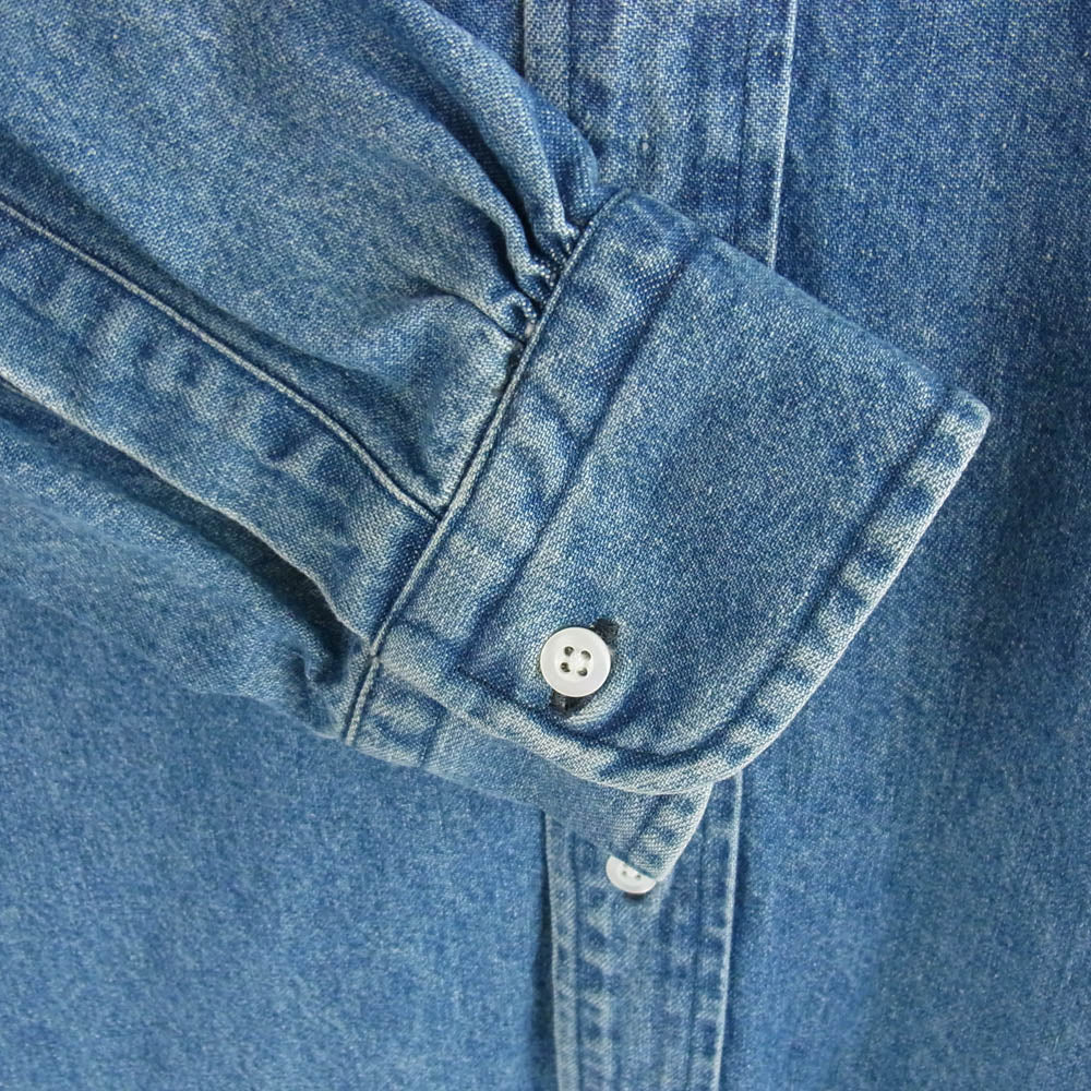 A.PRESSE アプレッセ 22SS 22SAP-02-03H BD Denim Shirt ボタンダウン デニム 長袖 シャツ インディゴブルー系 2【中古】