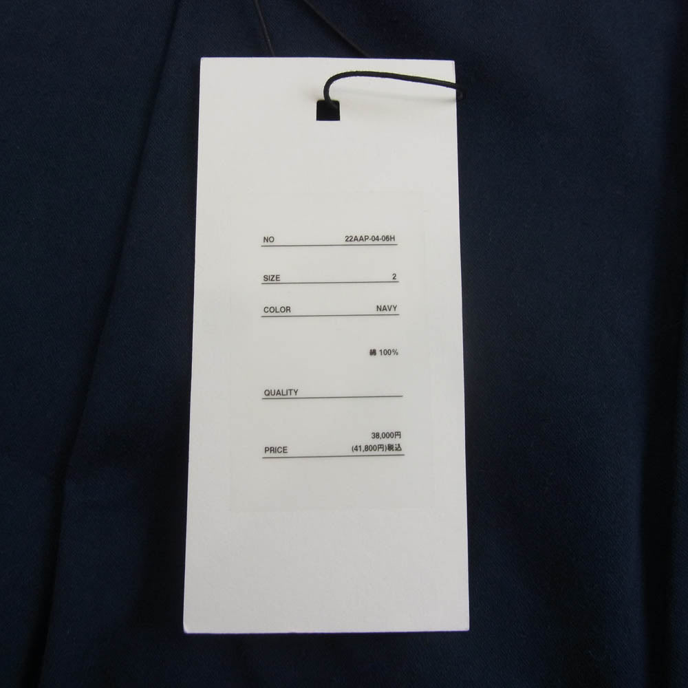 A.PRESSE アプレッセ 22AW 22AAP-04-06H Chino Trousers チノ トラウザーズ パンツ ネイビー系 2【中古】