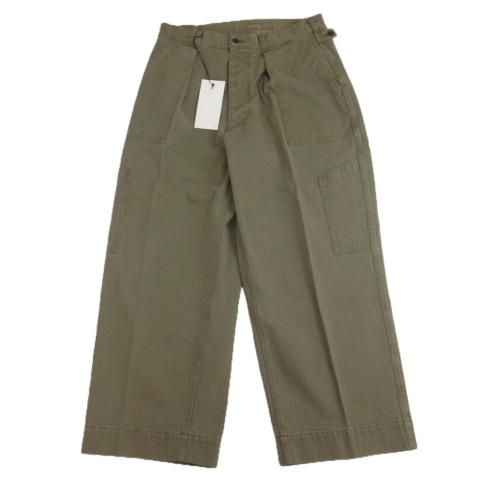 A.PRESSE アプレッセ 21AW 21AAP-04-03M USAF Hemmed Bottoms Pants ミリタリー ワイド トラウザーズ パンツ オリーブ系 2【中古】