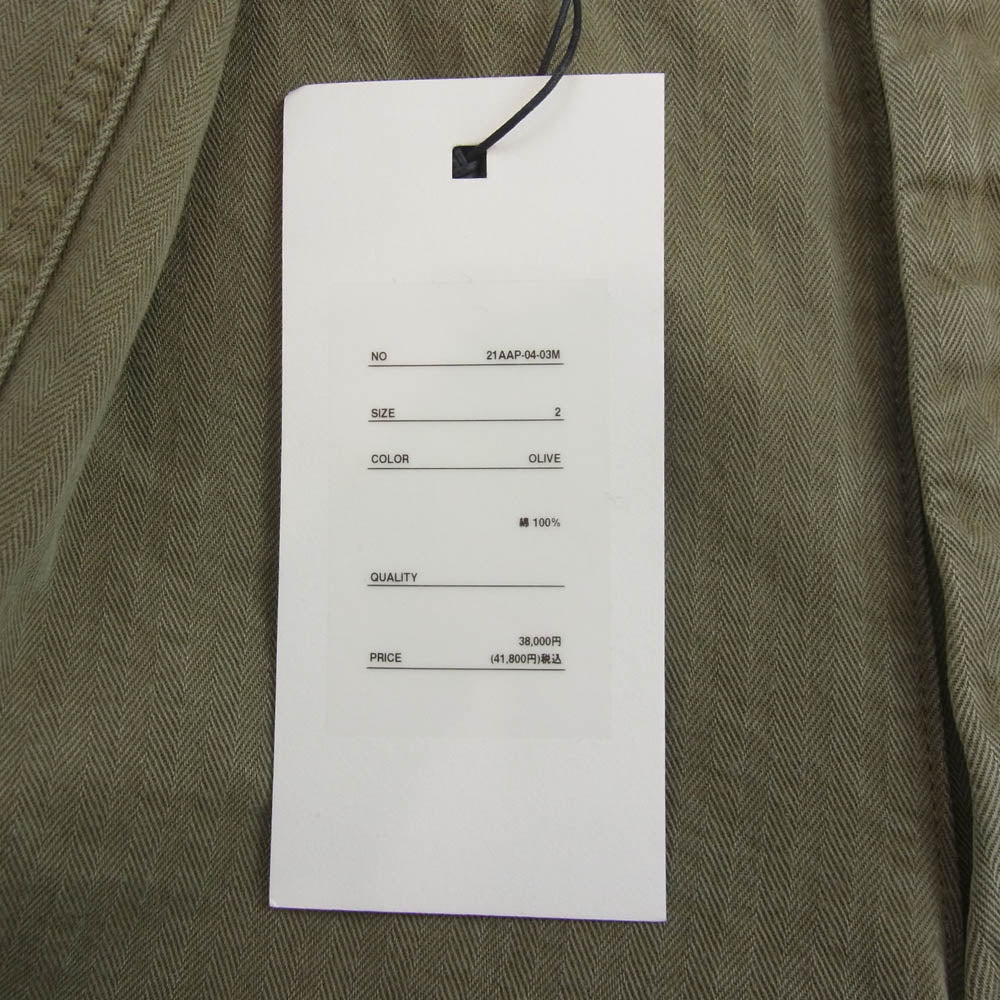 A.PRESSE アプレッセ 21AW 21AAP-04-03M USAF Hemmed Bottoms Pants ミリタリー ワイド トラウザーズ パンツ オリーブ系 2【中古】