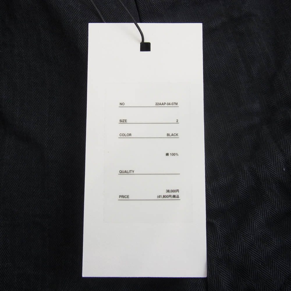 A.PRESSE アプレッセ 22AW 22AAP-04-07M USAF Hemmed Bottoms ミリタリー ワーク パンツ ブラック系 2【中古】