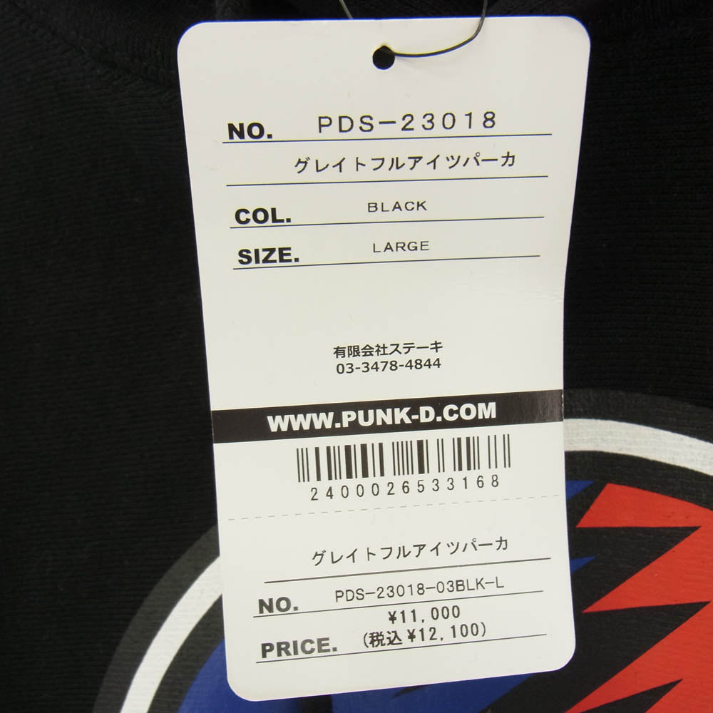 PUNK DRUNKERS パンクドランカーズ PDS-23018 グレイトフルアイツ スウェットプルオーバー パーカ ブラック系 L【極上美品】【中古】