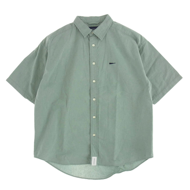DESCENDANT ディセンダント COTTON SS SHIRT コットン 半袖 シャツ ライトグリーン系 1【中古】